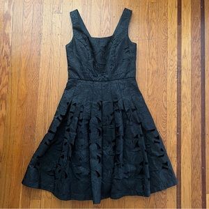 Vintage Betsey Johnston black lace embroidered cocktail dress 4 Halloween